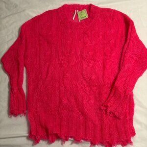 Anthropologie Hot Pink Wool Sweater - New